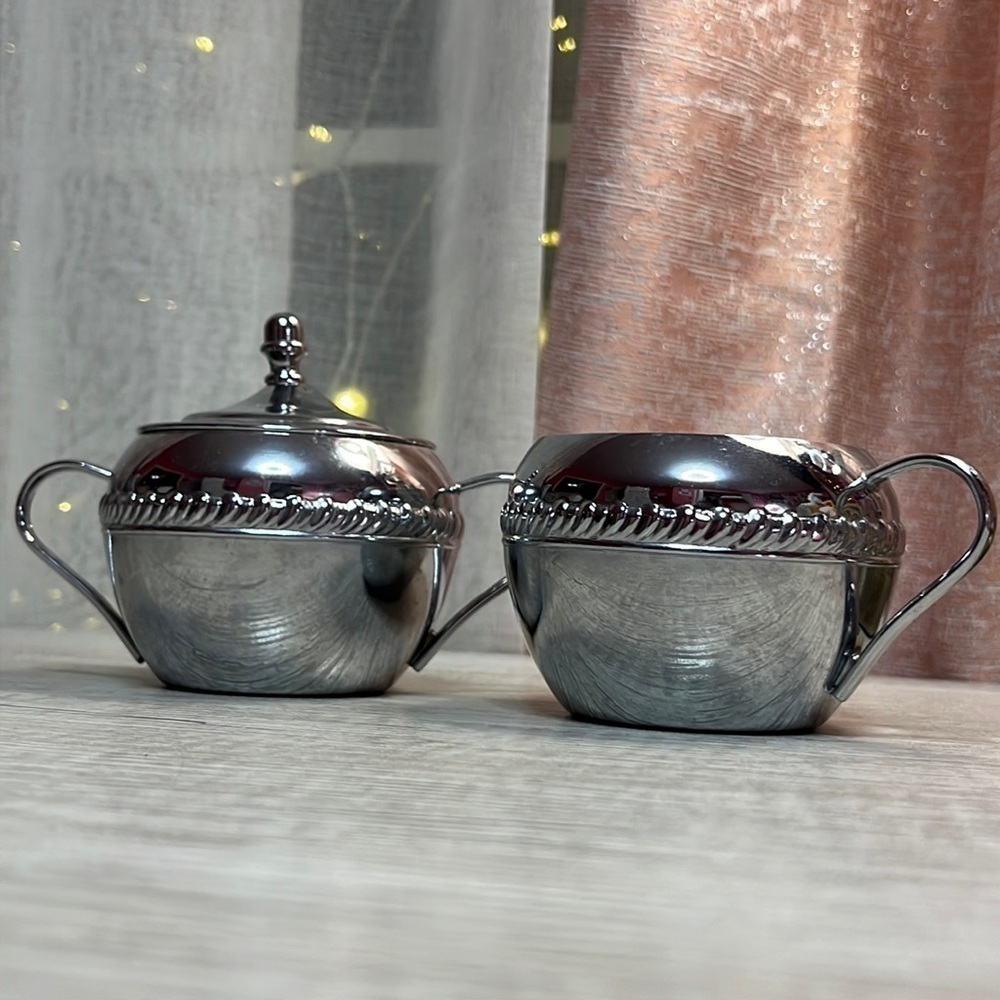 Silver Sugar & Creamer